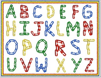 alphabet clip art capital letters with linking chains and 4 linking frames