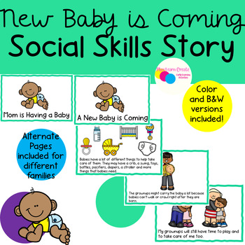 Preview of New Baby is Coming Social Skills Story