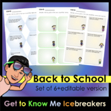 New Back to School Get to Know Me Ice Breaker(Set of 6+Bonus)