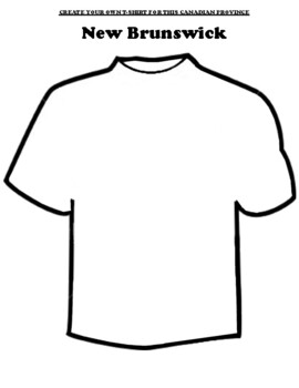 Preview of New Brunswick Worksheet "Create Your own T-Shirt" & Webquest