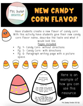 Preview of New Candy Corn Flavor Writing Activity