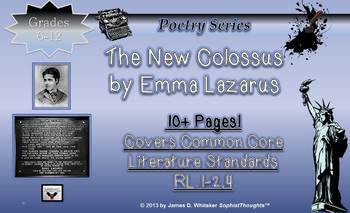 Preview of New Colossus Emma Lazarus Analytical Research Poem Analysis Common Core