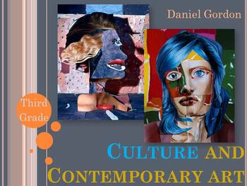 Preview of Elementary Art Lesson: Contemporary Art Collage Profile Portraits & Marzano DQ