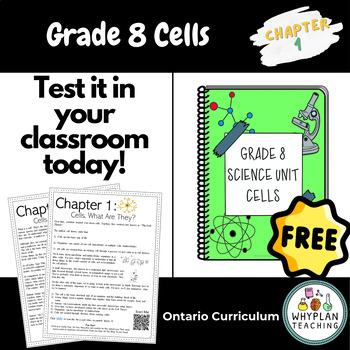 Preview of New Curriculum Ontario Grade 8 Science | Cells | Chapter 1 Freebie!