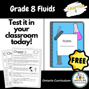 Preview of New Curriculum Ontario Grade 8 Science | Fluids | Chapter 1 Freebie!