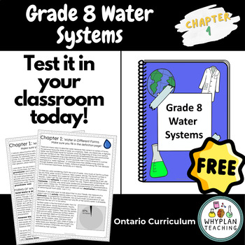 Preview of New Curriculum Ontario Grade 8 Science | Water Systems | Chapter 1 Freebie!