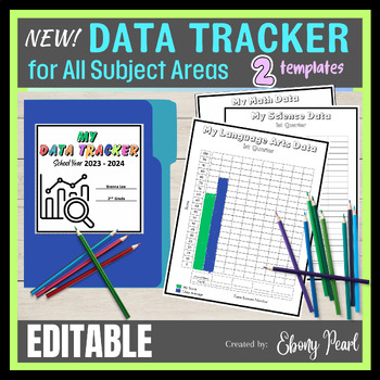 Preview of New! Data Trackers w/ Class Averages, Goals, Reflections, & Teacher Notes Packet