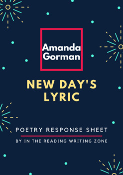 Preview of New Day's Lyric by Amanda Gorman: Poem Response Sheet + Answer Key
