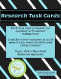 New Deal Alphabet Agencies Research Task Cards
