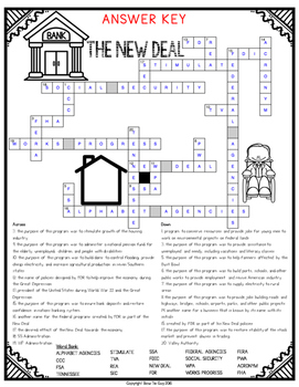 New Deal Vocabulary Crossword - WordMint