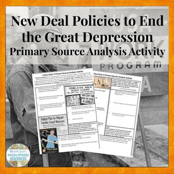 Preview of New Deal Great Depression Primary Source Analysis