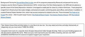 Preview of New Deal Projects w/Hyperlinks to Library of Congress Resources