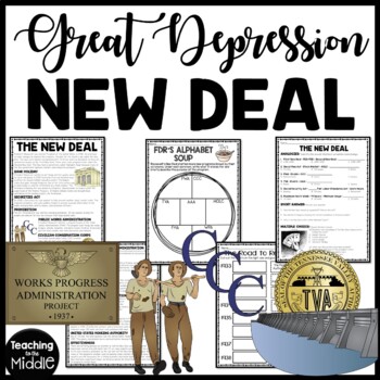 Preview of Great Depression New Deal Reading Comprehension Worksheet FDR