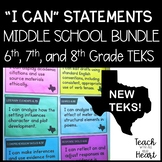 New ELAR TEKS I Can Statements 6th, 7th, and 8th Grade BUNDLE