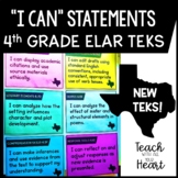 New ELAR TEKS I Can Statements for 4th Grade