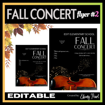 Preview of New Editable Fall Concert Flyer #2 | Unique Orchestra Concert Flyer Templates
