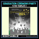 New Editable Graduation Ceremony Flyer | Graduation Party 