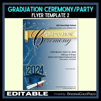 Preview of New Editable Graduation Ceremony Flyer | Graduation Party Flyer #2
