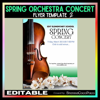 Preview of New Editable Spring Orchestra Concert Flyer #2 | Spring Concert Flyer Template