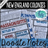 New England Colonies Doodle Notes and Digital Guided Notes
