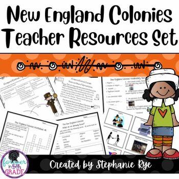 Preview of 5th Grade Social Studies - New England Colonies Teacher Resources Set