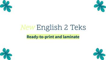 Preview of New English II TEKS, ready to Print and Laminate!