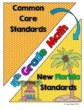 Preview of New Florida Math Standards Compared to CCSS - 4th Grade