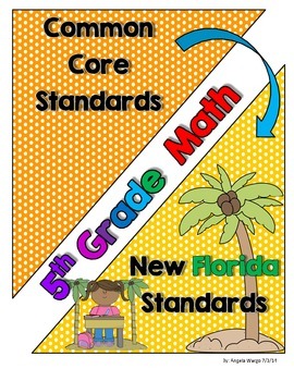 Preview of New Florida Math Standards Compared to CCSS - 5th Grade