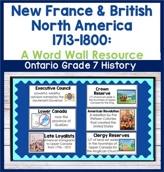 Preview of New France and British North America 1713 to 1800 Word Wall