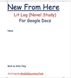 New From Here Lit Log (Novel Study) For Google Docs