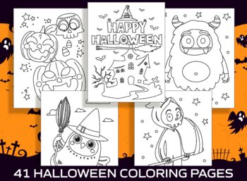 Preview of New Fun Halloween Activity, 41 Printable Coloring Pages for Kids, Boys & Girls