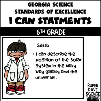 Preview of Georgia Standards of Excellence 6th Grade Earth Science Posters Displays