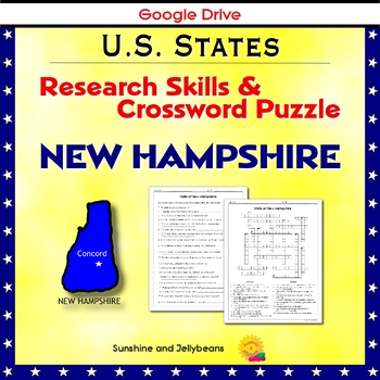 New Hampshire Research Skills Crossword Puzzle US States Geography