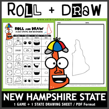 Preview of New Hampshire Roll and Draw Silly State Game NO PREP Drawing Activity