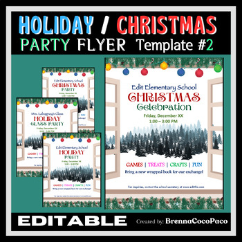 Preview of New Holiday Party Flyer | Christmas Celebration or Class Party Flyer #2