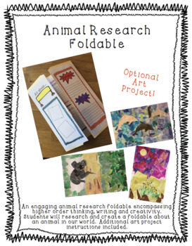 Preview of Animal Research Foldable & Art Project