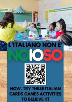Preview of New Italian Language Card Games Activities! 5 in 1! $15.30 Saved!