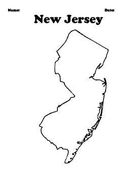 New Jersey Map (Blank) by Northeast Education | TPT
