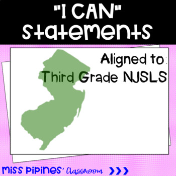 Preview of New Jersey State Learning Standards "I CAN" statements- Third Grade