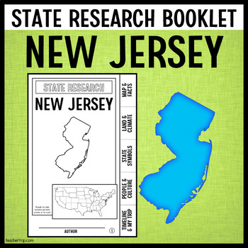 Preview of New Jersey State Report Research Project Tabbed Booklet | Guided Research