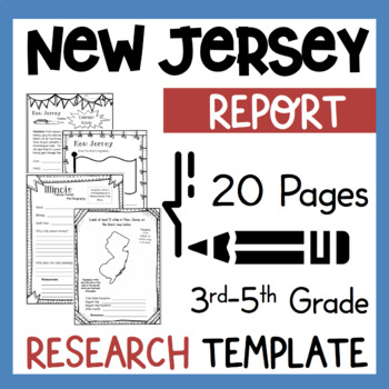 Preview of New Jersey State Research Report Project Template for Informational Writing NJ