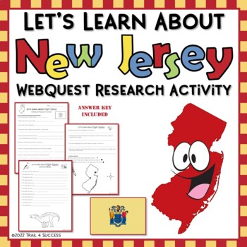Preview of New Jersey State Webquest Informational Reading Research Activity Worksheets