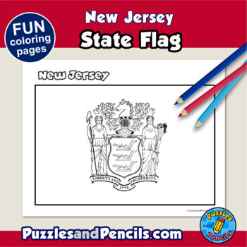 USA-Printables: New Jersey State Flag - State of New Jersey Coloring Pages