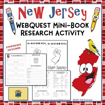 Preview of New Jersey State Worksheets Webquest Reading Research Mini Book