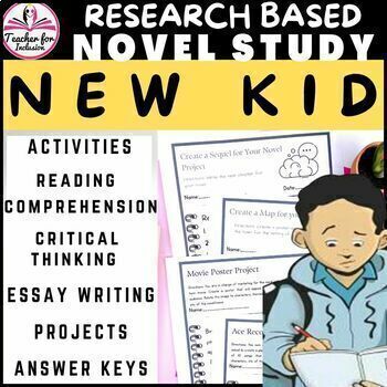 Preview of New Kid Jerry Craft Novel Study Curriculum - Editable - Answer Keys 80 pages