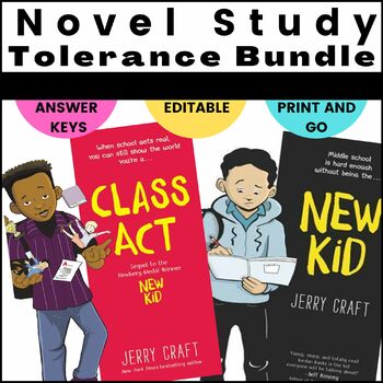 Preview of New Kid and Class Act Jerry Craft BUNDLE/Answer Keys/Editable