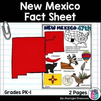 Preview of New Mexico Fact Sheet for Early Readers - A State Study