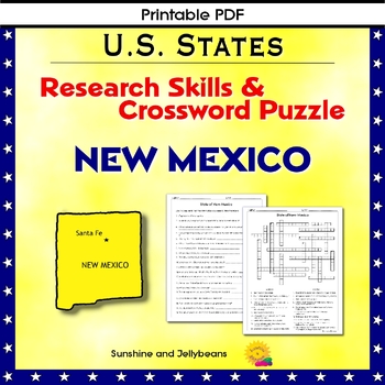 Preview of New Mexico - Research Skills & Crossword Puzzle - U.S. States Geography Activity
