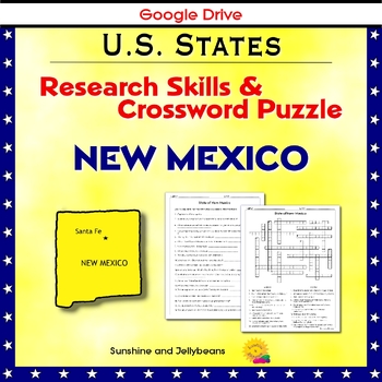 New Mexico Research Skills Crossword Puzzle U S States Geography