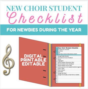 Preview of New Middle School/High School Choir Student Checklist FREEBIE!